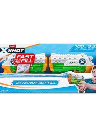 Набор водных бластеров fast fill nano double pack, x-shot warfare  56334r