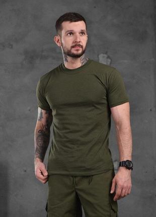 Летний комплект military футболка олива и шорты хаки милитари