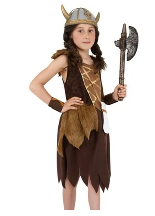 Костюм платье викинг, пещерный человек, воин 7-9 лет