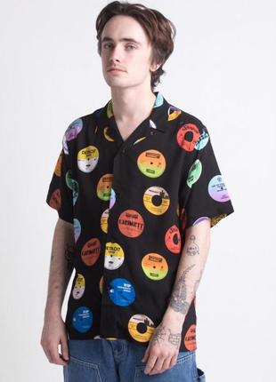 Мужская рубашка с коротким рукавом carhartt wip record print