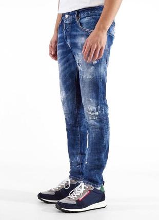 Шикарные джинсы dsquared2 denim distressed classic kenny jeans blue