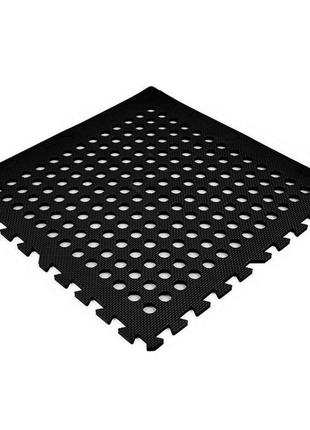 Підлога пазл перфорована - модульне покриття чорне 610x610x10мм (мр50) sw-00000660