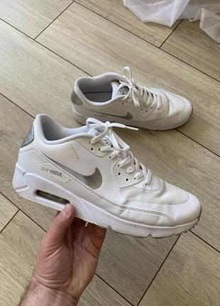 Чоловічі кросівки nike air max 90 ultra 2.0 essential white / metallic sliver розмір 44,5 устілка 28,5 - 29 см.