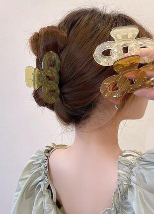 Зажим для волос цепи 9 см, разные цвета, цена за 1 шт, крабик аксессуар для причесок