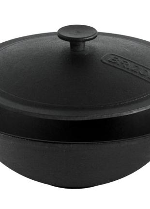 Чугунная сковорода wok с чугунной крышкой 4,7 л