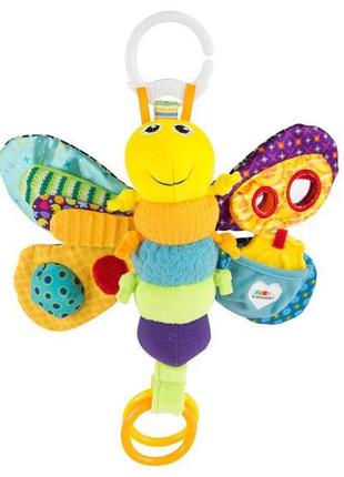 М'яка іграшка-підвіска lamaze метелик із прорізувачем і пищалкою (l27024)