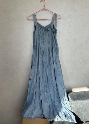 Платье в пол сарафан джинсовый летний длинный
