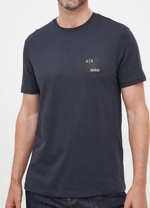 Оригінальна футболка armani exchange you.me.us. logo slim fit t-shirt navy