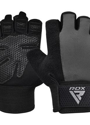 Рукавички для фітнесу rdx w1 half gray plus xl