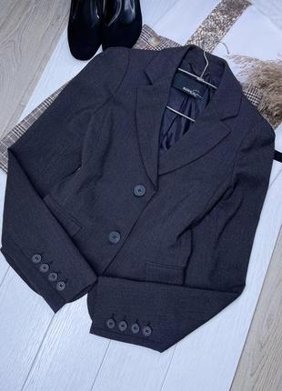 Сірий класичний жакет mango xs s піджак приталений базовий жакет жіночий