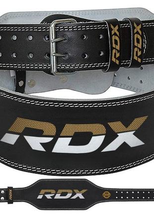 Пояс для важкої атлетики rdx 6 шкіряний black gold 2xl