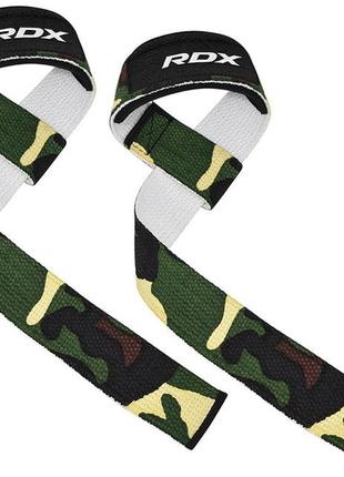 Лямки для тяги rdx w1 gym single strap camo green plus