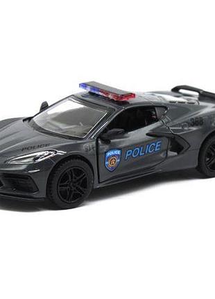 Машинка kinsmart "corvette police", серый