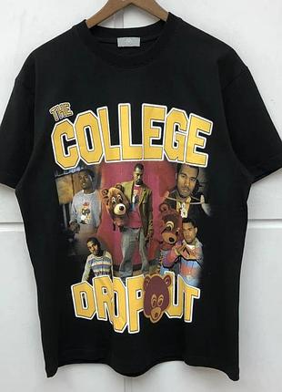 Футболка чёрная kanye west ''the college dropout'' vintage look t-shirt xs