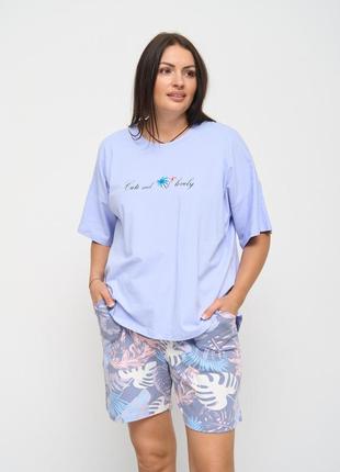 Женская пижама с шортами 2xl 3xl 4xl 5xl