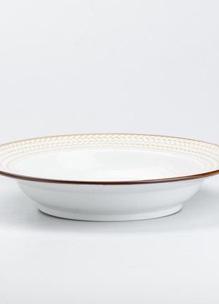 Тарелка обеденная неглубокая круглая керамическая 23.5 см