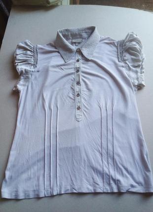Брендовая блузка karen millen евр 42 сочетание тканей и фактур шелк и вискоза