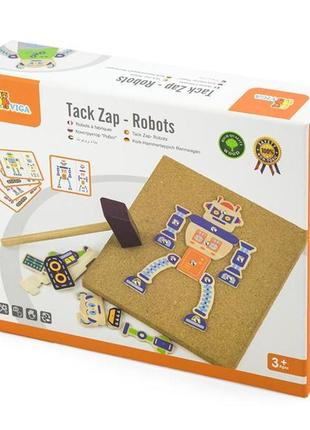 Набір для творчості viga toys дерев'яна аплікація робот (50335)