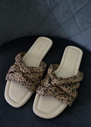 Тапочки женские обувь леопардовые