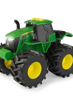 Машинка трактор john deere kids monster treads з великими колесами зі світлом і звуком (46656)