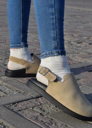 Замшевые тапочки клоги сабо женские limited collection