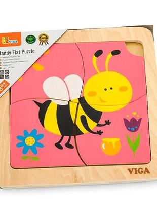 Дерев'яний мініпазл viga toys бджілка, 4 ел. (50138)