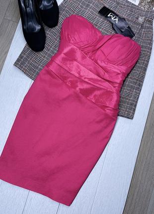 Нова рожева вечірня сукня vera mont m плаття з чашечками коротка сукня з драпіруванням