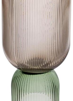 Скляна ваза ariadne "carol" ø 16x26 см, коричневий із зеленим
