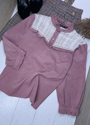 Розовая вельветовая блуза zara m блуза свободного кроя хлопковая блуза зара