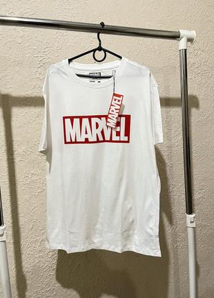 Белая футболка марвел / белая футболка мужская / мужская футболка marvel