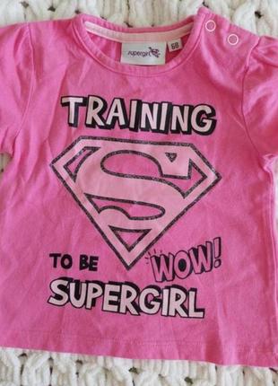 Розовая футболка supergirl майка для девочки