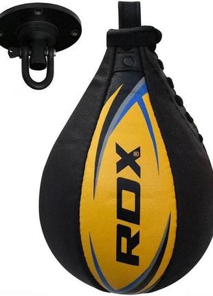 Пневмогруша боксерська rdx 2y boxing speed ball leather multi yellow/blue