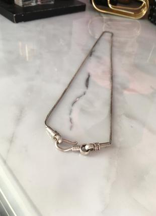 Винтажная серебряная цепь снейк тондо с объемной застёжкой 925 серебро стерлинг англия