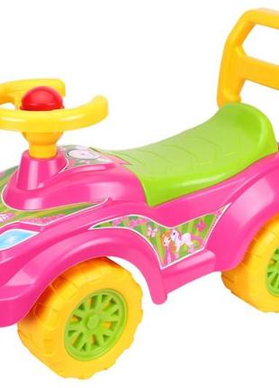 Толокар автомобиль "принцесса",цвет:розово-салатовый, от 3 лет, технок тойс