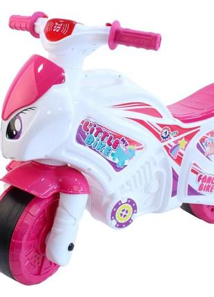 Мотоцикл - толокар "принцеса", музичний, біло- рожевий, від 3 років, технок тойс