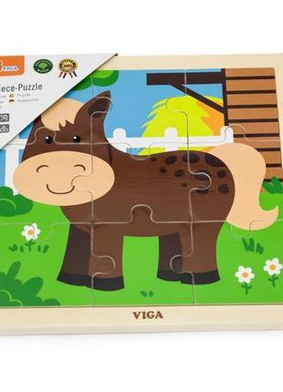 Дерев'яний пазл viga toys коник, 9 ел. (51439)