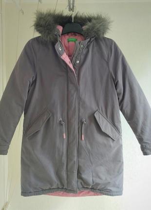 Теплая куртка для девочки подростка united colours of benetton (italy)