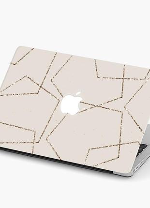 Чохол пластиковий apple macbook pro 14.2 a2442 бежеві фігури (beige figures) макбук про case hard cover