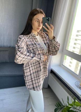 Куртка твидовая рубашка в клетку reserved3 фото