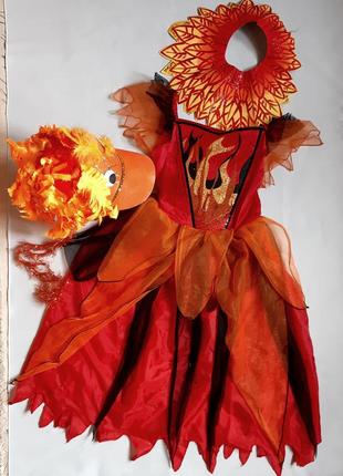 Жар птица morrisons  платье карнавальное на 6-7 лет