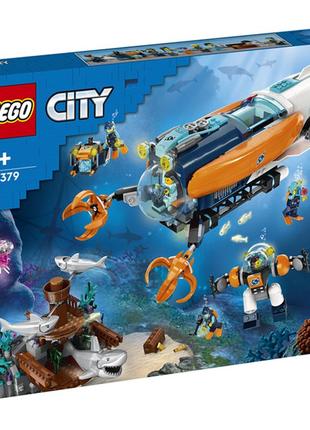 Конструктор lego city exploration підводний човен для глибоководних досліджень 842 деталі (60379)