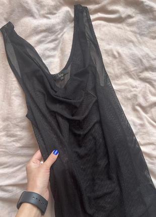 Чорна сукня сітка коротка туніка