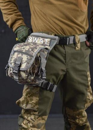 Тактическая сумка поясная на ногу swat nato