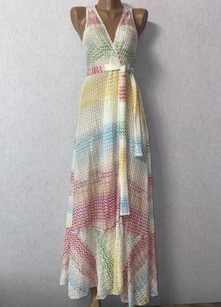 Missoni mare пляжное длинное платье с поясом