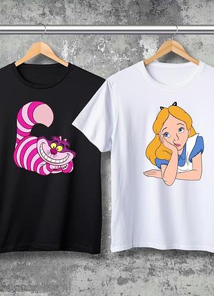 Парні футболки з принтом - аліса в країні чудес!