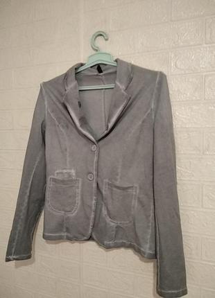 Жакет пиджак серый casual с карманами