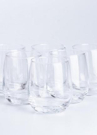 Стакан для воды и сока стеклянный прозрачный набор 6 шт