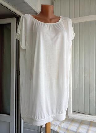 Вискозная трикотажная блуза футболка большого размера батал