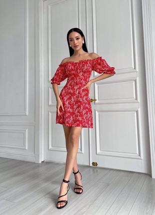 Жіноча літня сукня колір червоний р.42 437184