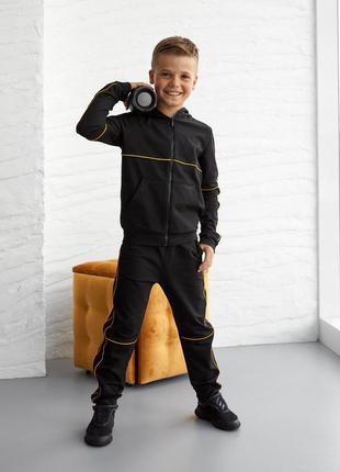 Спортивний костюм на хлопчика колір чорний/жовтий р.116 408235